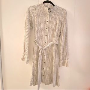 Club Monaco NWT silk shirtdress black white size 4